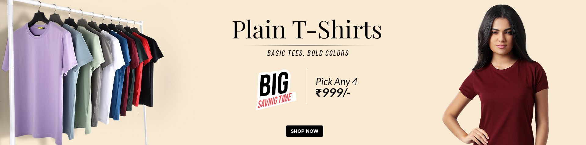 Plain T Shirts for Women @Upto 55% OFF: Buy Women's Plain T shirts Online