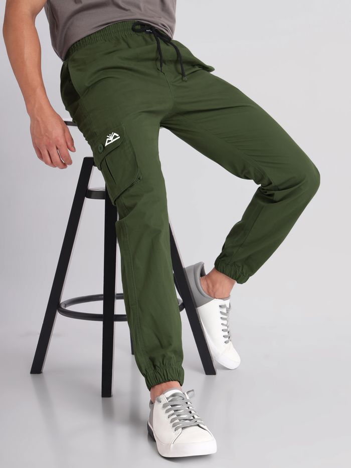 Buy Men's Military Green Power Stretch Pants Online In India