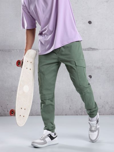 Men's Fully Stretchable Light Green pants trousers
