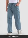 Smoky Blue Elasticated Cargo