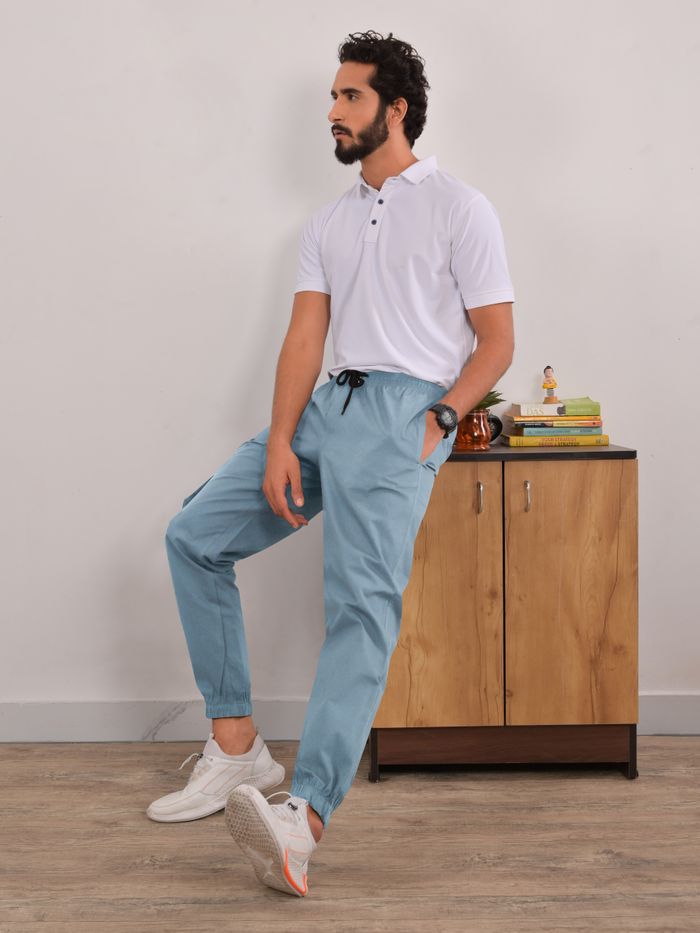Made to Order Trousers Light Blue Mens Dress Pants