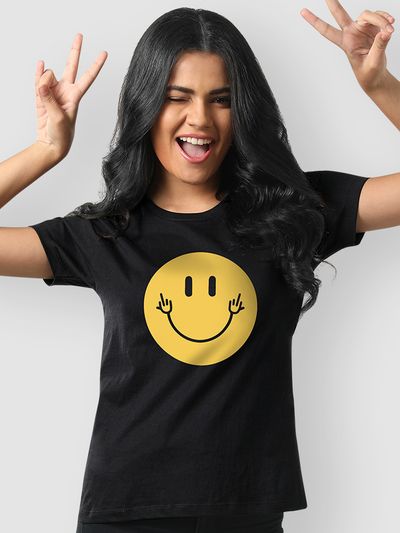 Ungdom på vegne af Syndicate Buy Smiley T-shirts for Girls Online in India -Beyoung