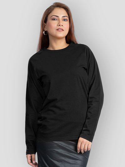 Buy Plain White Women Full Sleeves T-shirt Online - BeYOUng