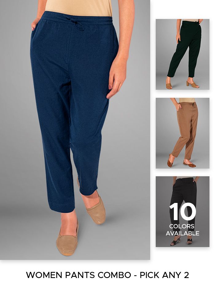 Buy Women Cotton Pants Combo - Pick Any 2 Online in India -Beyoung