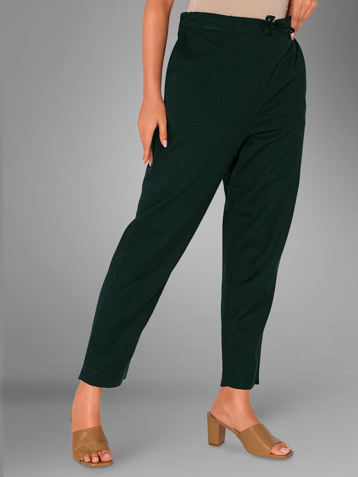 Go Colors Women Dusty Solid Mid Rise Cotton Pants  Green Buy Go Colors  Women Dusty Solid Mid Rise Cotton Pants  Green Online at Best Price in  India  Nykaa