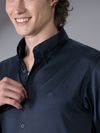 Buy Navy Blue Satin Shirt
