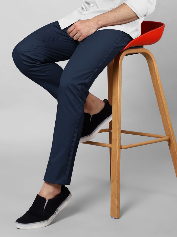 Buy BLACKBERRYS Structured Tencel Slim Fit Men's Formal Trouser | Shoppers  Stop