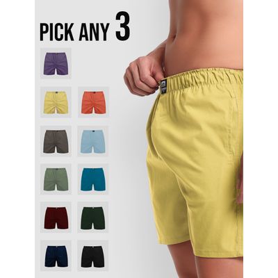 Buy Pick Any-4 Plain Mens Boxer Shorts Combo Online in India at