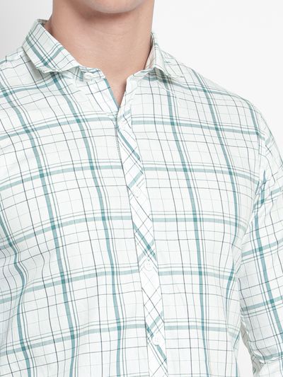 Buy Teal Green Checked Shirts for Men Online in India -Beyoung