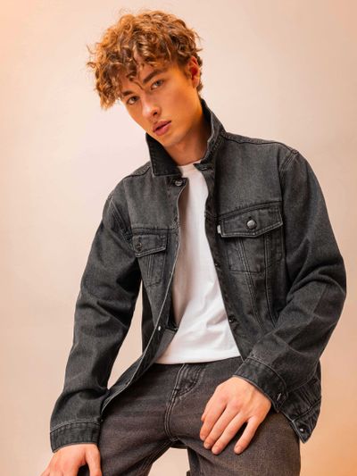 Denim Jacket Men Casual Solid Color Lapel Plus Size Coat Male Fashion Wild  Jeans Jackets New Arrival Black | Shopee Malaysia