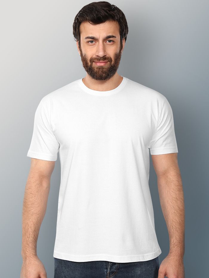 Half Sleeves White T-shirt For Men