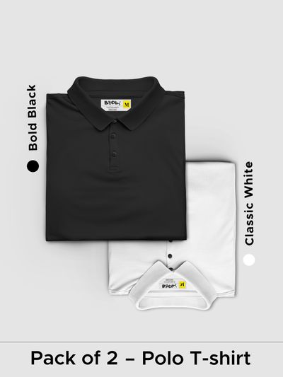 Buy Black & White Combo of 2 Plain T-shirts Online - Beyoung