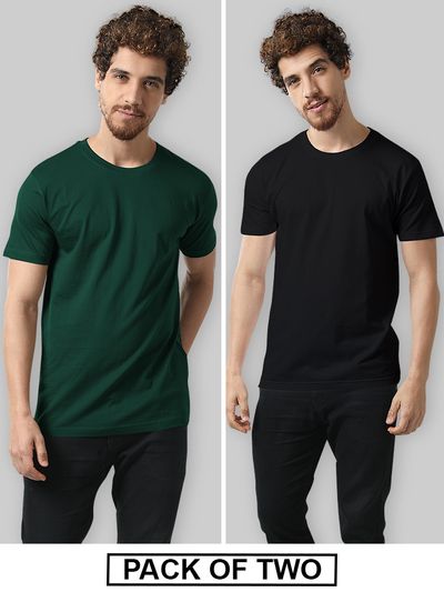 Plain T-shirts Combo Black And White