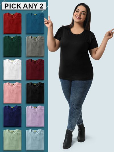 Women Plus Size T Shirts - [₹339] Buy Plus Size Tops Online