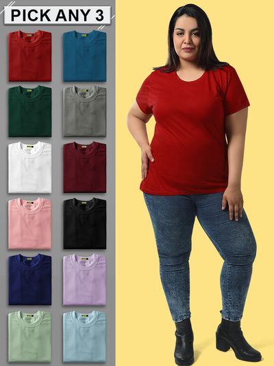 Women's Plus Size Long Sleeve Pocket T-Shirt - India