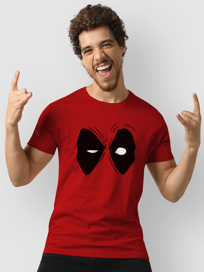 Buy Deadpool Eye Red Color T-shirt for Men Online in India -Beyoung