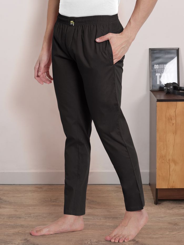 New Lines Men Pant Style Pajama with two side pockets front zip and  Elastic Waist along