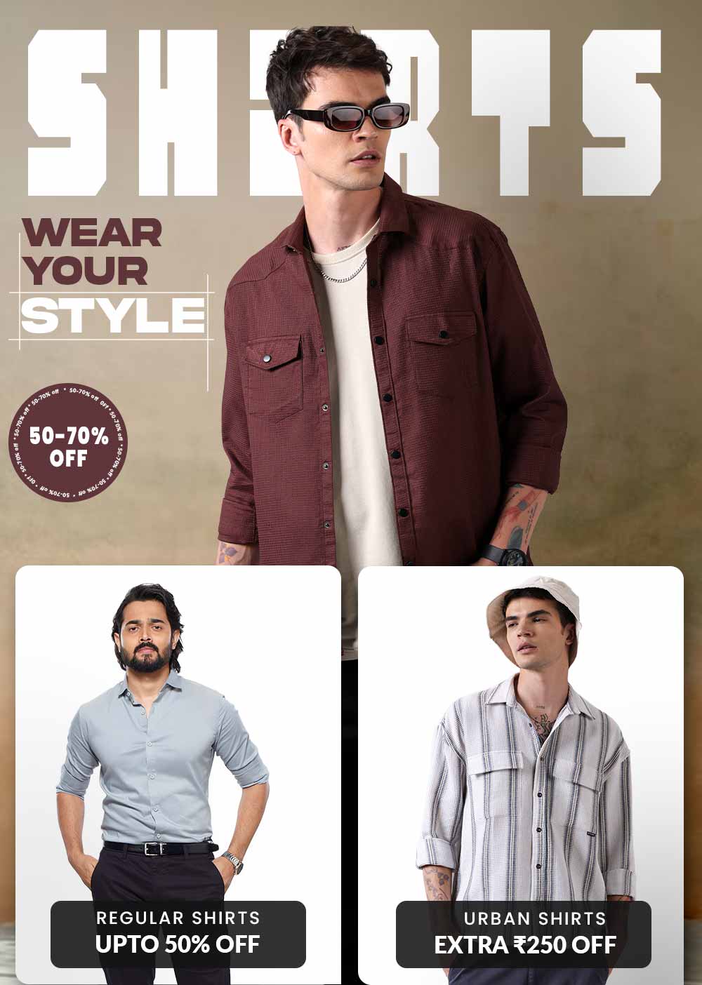 Buy Men's Checks Colorblock Shirt Online at Bewakoof