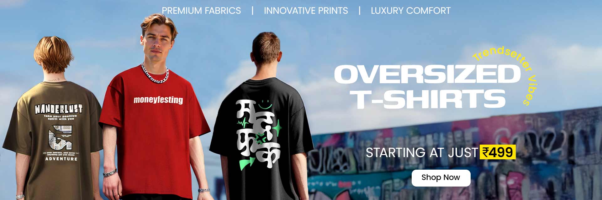 Oversized T-shirts for Men - Shop trendy oversized t-shirts online at low prices at