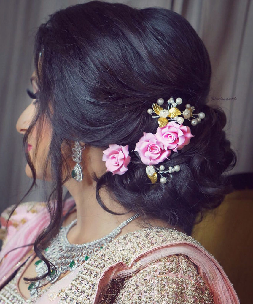 Indian Bridal Hairstyles on white background, Indian Wedding Stock Photo -  Alamy