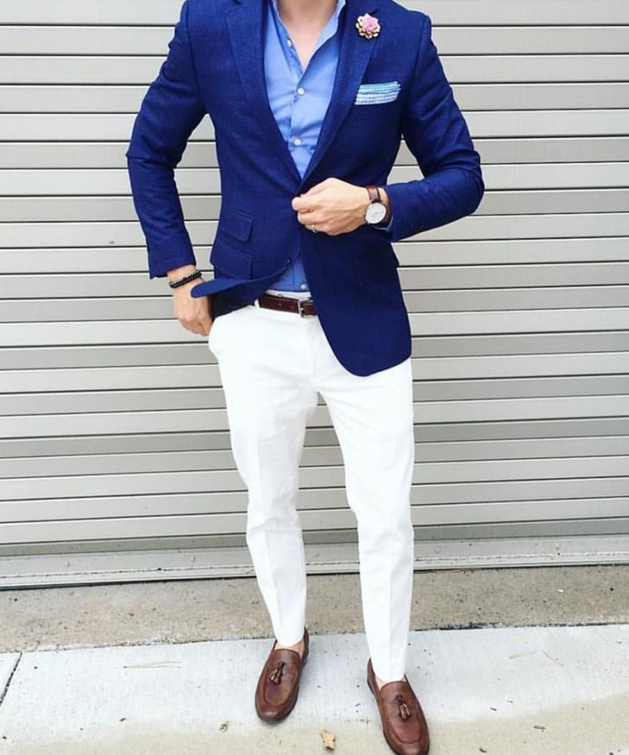 Blue Blazer With White Pants 900x1080 