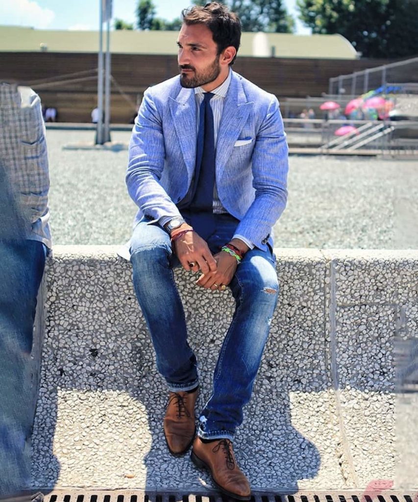 Which formal combination suits a light blue blazer  Quora
