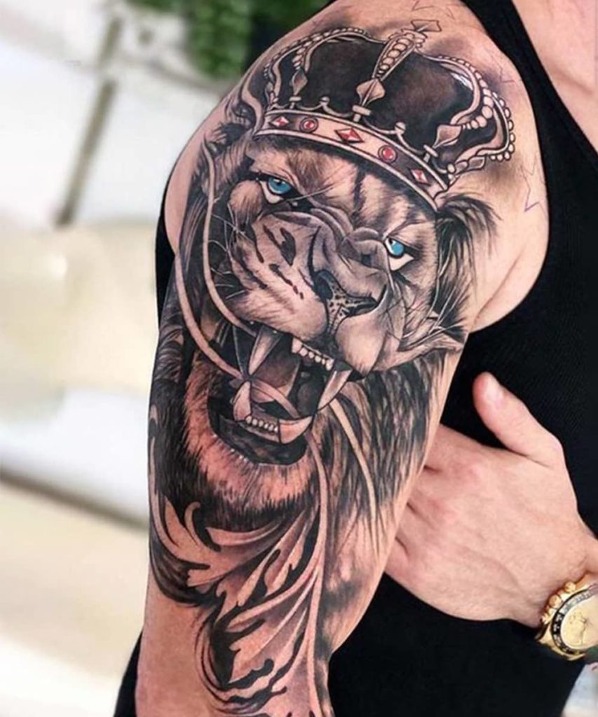 Lion Tribal Full Hand Band Round Tattoo Waterproof For Men and Women  Temporary Body Tattoo