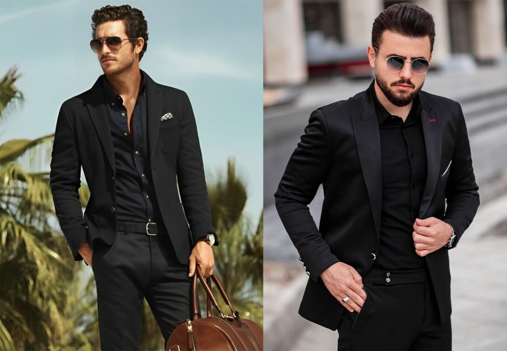 Casual Black Jacket Grey Pant Men Suits Wedding Tuxedos Groom Busines -  Uncommon Smart