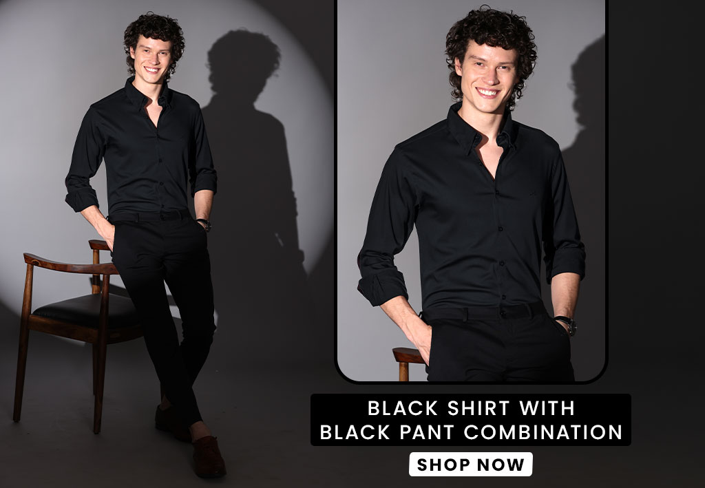 Black Shirt Combination with Black Pant