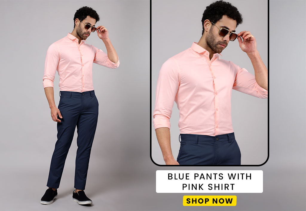 Blue Pant matching Shirt Pink Combination