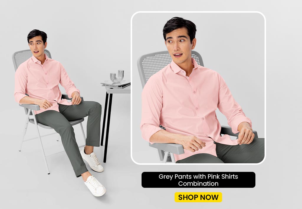 Grey Pant with Pink Matching Shirt Combination