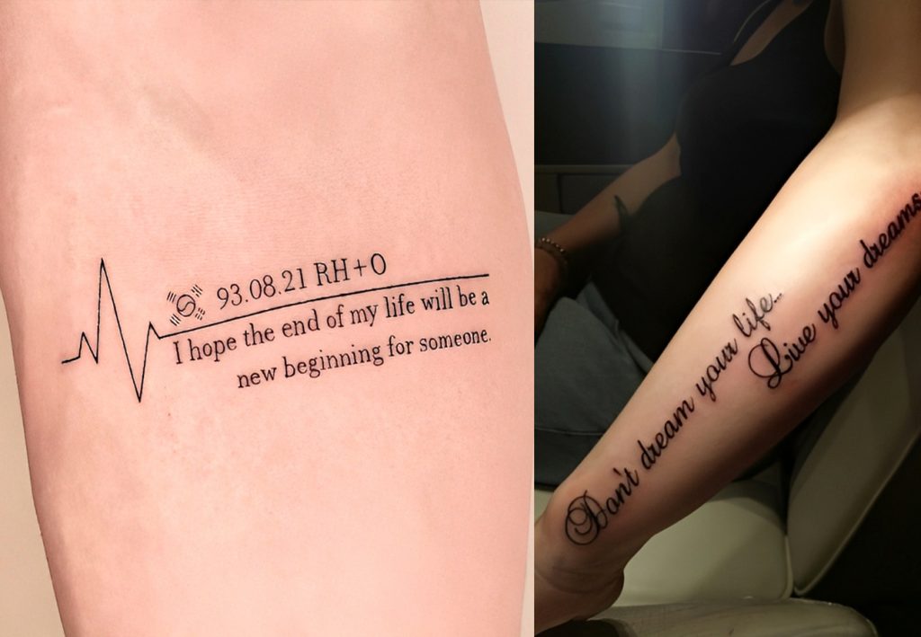 Placement ideas for unique quote tattoos – Discreet Tattoos