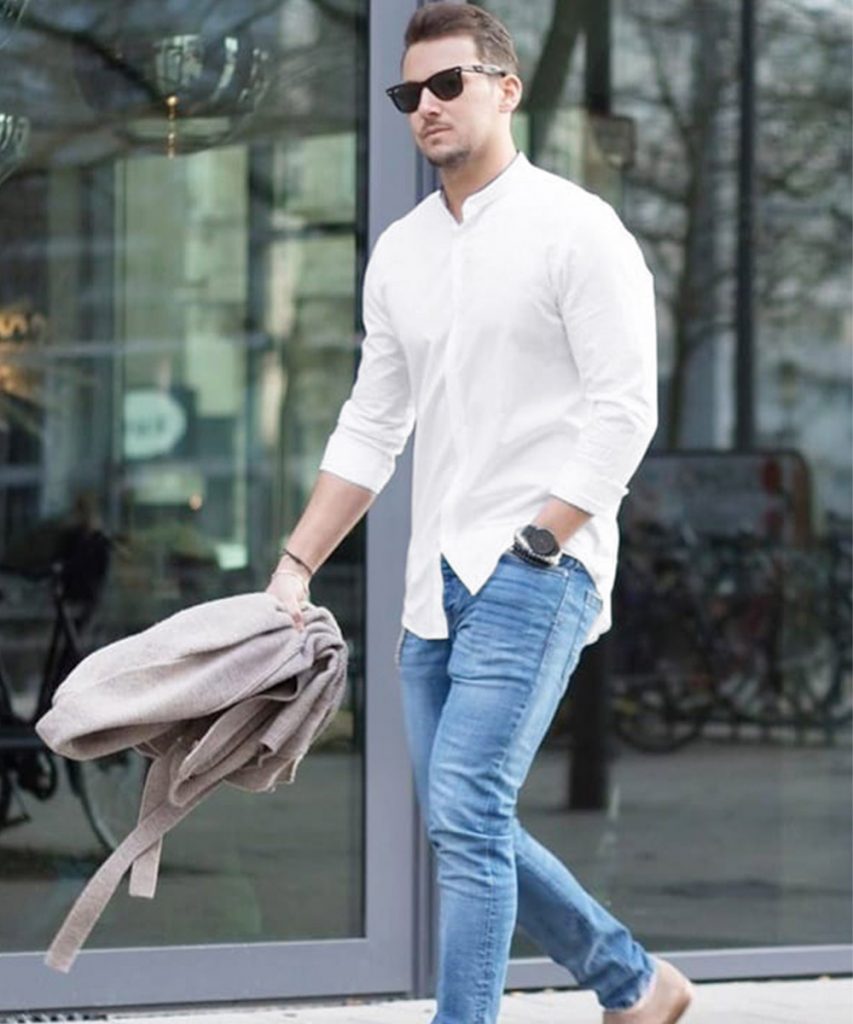 What color pants goes well with a white shirt for men  Quora