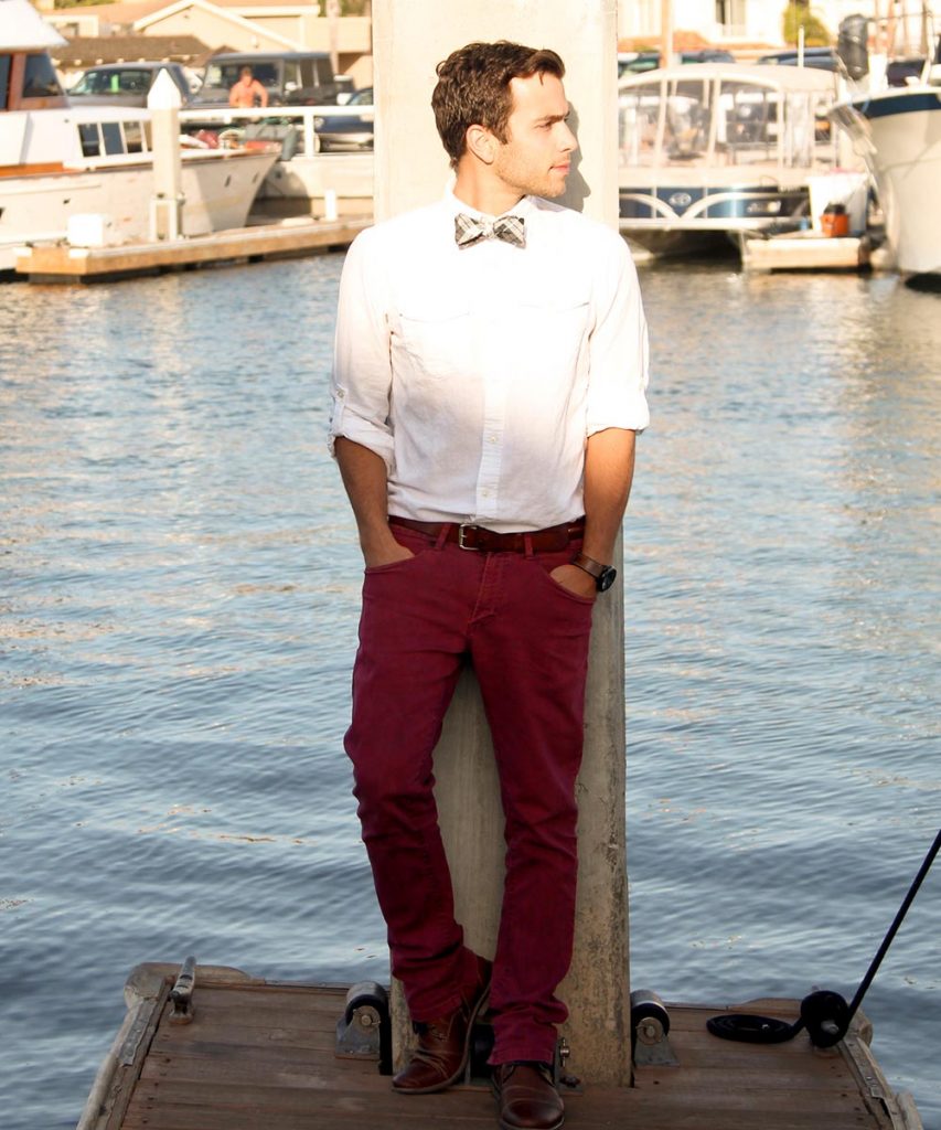 White Shirt With Maroon Pants 2