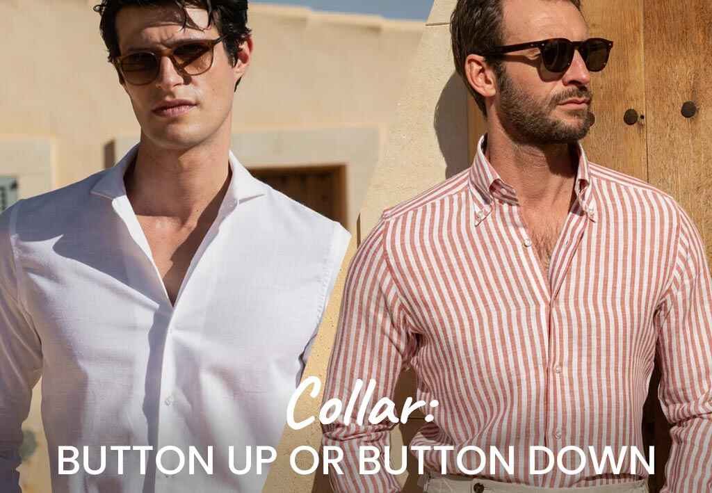 Collar Difference Between Button Up and Button Down shirts