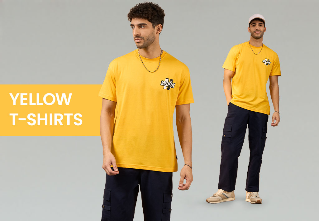 best t shirt color combination with yellow t-shirts