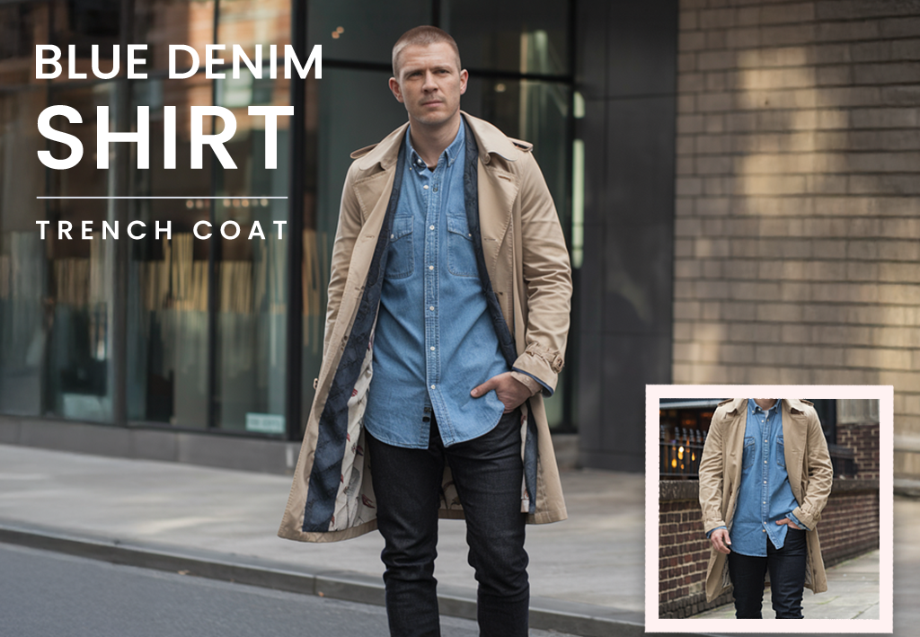 Blue Denim shirt & Trench Coat